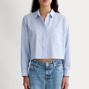 Everlane Women’s The Way Short Shirt in Silky Cotton size XS chambray blue